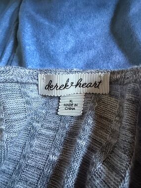 derek heart Light Gray Cable Knit Pullover